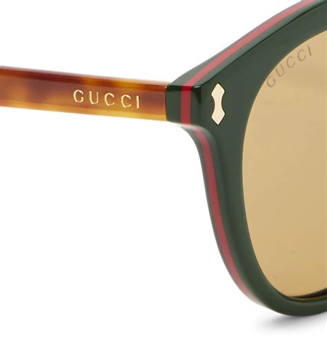 gucci round frame acetate sunglasses green|Gucci 60mm aviator sunglasses.